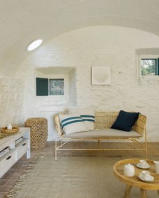 Kave Home - Fodera per cuscino Ziza 100% cotone a righe blu e bianco 60 x 60 cm