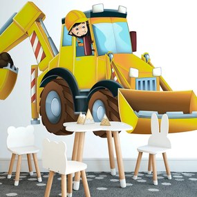 Carta da parati autoadesiva – Escavatore per bambini