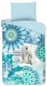 Biancheria da letto blu in flanella per letto singolo 140x200 cm Seppo – HIP