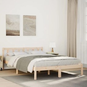 Letto Extra Lungo Senza Materasso 140x210 Cm İn Legno Di Pino /