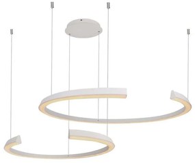 Lampadario LED a Sospensione 48W 5150lm Doppia Mezzaluna Bianco 4000K 1160X760mm Triac Dimmerabile SKU-14993