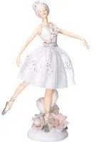 Statua resina ballerina bianco cm17,7x9,5h27,2