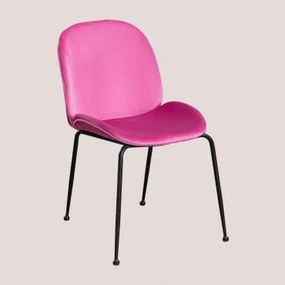 Confezione da 2 sedie in velluto Pary Prugna Rosa & Nero - Sklum