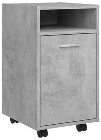 Credenza con ruote grigio cemento 33x38x60 cm in truciolato