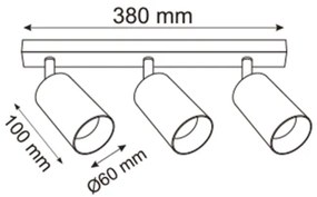Zuma Line 2211BD-3-BK - Faretto REN 3xGU10/50W/230V nero/grigio