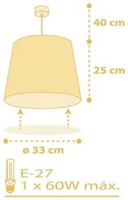 Dalber 82212A -  Lampadario per bambini STAR LIGHT 1xE27/60W/230V giallo