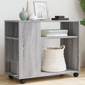 Tavolino Con Ruote Grigio Sonoma 70x35x60 Cm İn Truciolato /