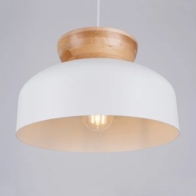 Sollux SL.1350 - Lampadario a sospensione con filo MARION 1xE27/15W/230V diametro 29,5 cm bianco