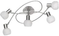 Plafoniera Soffitto Led Interno Girandola 5 Spots Luci Acciaio Antibes GD Trio