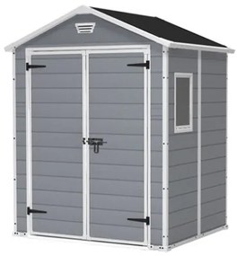 Casetta Da Giardino In Resina 185x152x226H Cm Manor 6x5 Grigio Keter Con Finestra