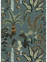 Josephine Munsey Carta da parati Woodland Floor - Petrol and Sage