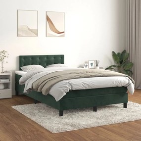 Giroletto A Molle Con Materasso Verde Scuro 120x200 Cm Velluto /