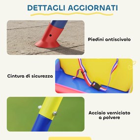 Altalena da Giardino per Bambini Trasformabile 3 in 1 Telaio in Metallo Blu...