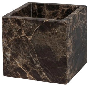 Organizer da bagno in marmo marrone scuro per tamponi di cotone Marble - Mette Ditmer Denmark