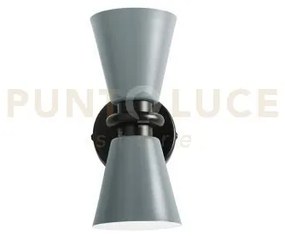 Graal applique da parete 2 luci metallo grigio e nero attacco g9 d....