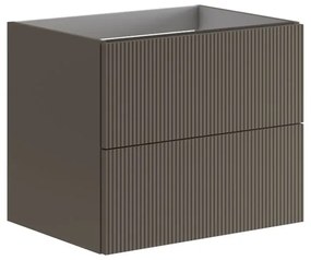 Mobile da bagno sospeso sotto lavabo L 59.5 x H 50 x P 45.5 cm grigio opaco, 2 cassetti VISOBATH Opera