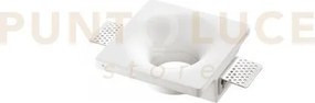 Incasso senso bianco 1 luce attacco gu10 12x12x4cm in gesso vernici...