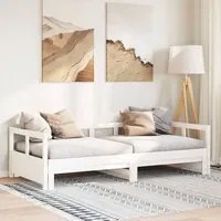 Dormeuse senza Materasso Bianca 90x190 cm Legno Massello Pino 854956