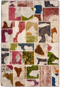 Patchwork Tappeto 200x140 Beige (Iran) Annodato A Mano