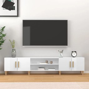 Mobile Porta Tv Bianco Lucido 180x31,5x40 Cm Legno Multistrato /