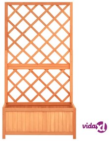 vidaXL Fioriera con Traliccio Marrone 70x30x135cm in Massello di Abete