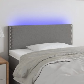 Testiera A Led Grigio Scuro 100x5x78/88 Cm İn Tessuto /