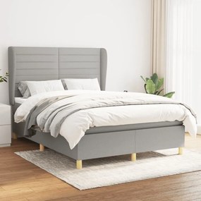 Giroletto A Molle Con Materasso Grigio Chiaro 140x200cm Tessuto /