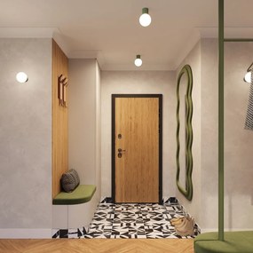 Plafoniera verde con paralume in vetro ø 12 cm Orbital – Sollux