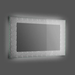 Specchio con illuminazione integrata bagno rettangolare Mosaic L 70 x H 100 x P 2.5 cm