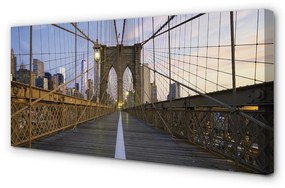 Foto quadro su tela SCHYSCRAPERS Bridge Sunset 100x50 cm