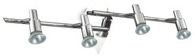 Plafoniera Contemporanea Slem Metallo Cromo 4 Luci Gu10 10W 3000K Luce Calda