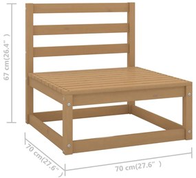 Divano da Giardino a 3 Posti con Cuscini Legno Massello di Pino