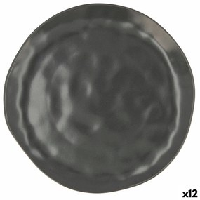 Piatto Piano Bidasoa Cosmos Ceramica Nero (Ø 26 cm) (12 Unità)