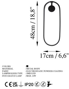 Lampada da parete a LED nera Can - Opviq lights