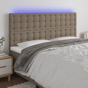 Testiera A Led Tortora 180x5x118/128 Cm İn Tessuto /