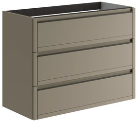 Mobile da bagno sotto lavabo TRATTO marrone opaco L 99.5 x H 78 x P 45.5 cm 3 cassetti, lavabo non incluso