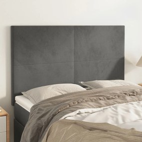 Testiere 4 Pz Grigio Scuro 72x5x78/88 Cm İn Velluto /
