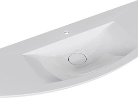 Lavabo da incasso semicircolare in marmo bianco H 5 cm