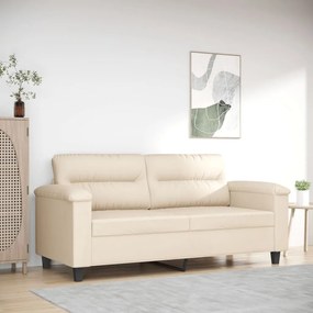 Divano A 2 Posti Beige 140 Cm İn Tessuto Microfibra /