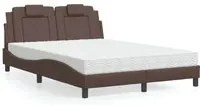 Letto con Materasso Marrone 140x190cm in Similpelle 3208791