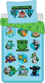 Biancheria da letto per bambini in cotone per letto singolo 140x200 cm Minecraft - Jerry Fabrics