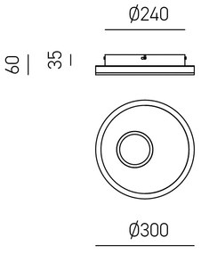 Plafoniera Moderna Melania Alluminio Bianco 2 Moduli Led 30W 4000K