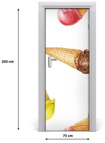 Adesivo per porta interna Gelato in waffle 75x205 cm
