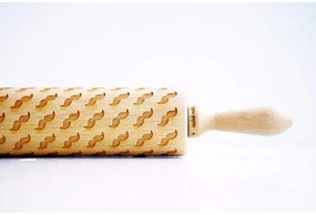 Rullo per pasta in legno goffrato Mustache - Valek