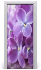 Adesivo per porta interna Fiori lilla 75x205 cm