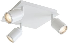 Faretto da bagno moderno bianco quadrato 3 luci IP44 - Ducha