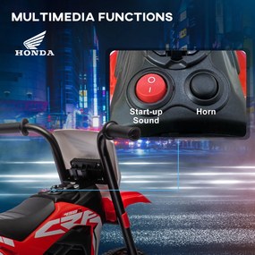 Moto Elettrica per Bambini 3 Ruote 6V con Licenza Honda CRF450RL Rosso...