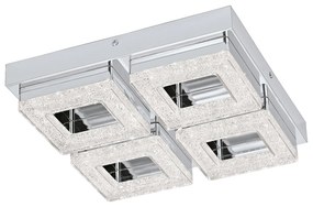 Plafoniera Moderna Fradelo Acciaio Cromo 4 Luci Led Integrato 3,5W