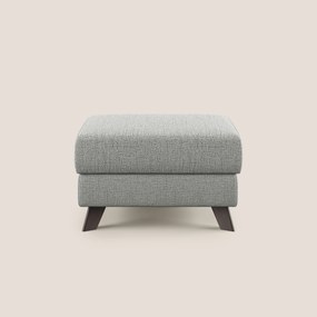 Moon Pouf contenitore e piedini alti in tessuto morbido impermeabile fiammato T03 grigio chiaro