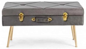 Panca contenitore POLINA grigio 80X34X42 cm